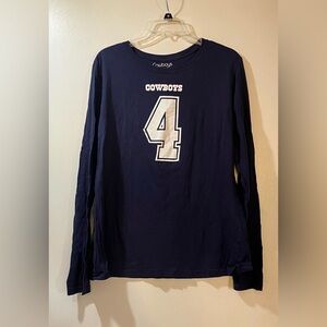 Dallas Cowboys Prescott Long Sleeve Numbered Top Womens S XL